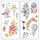 4Pcs Fantasy Flower Tattoo Sticker