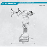 ZUPPER Battery Powered Axial Press&Expand Pex Tool For Composite Pipe SL-1240PE