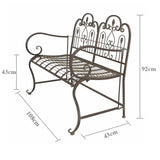Garden Bench Metal Seat Chair Vintage Garden Furnit 223544