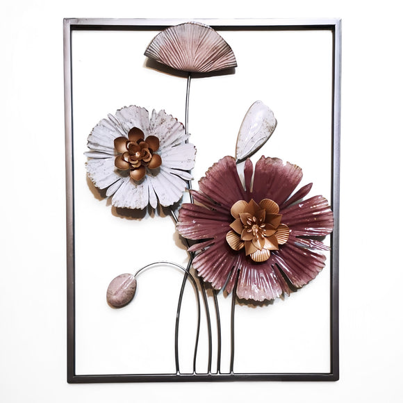 Metal Wall Art 3D Spring Flower Handmade Sulpture Nature-Inspired HOM1002