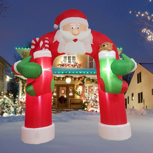 285CM INFLATABLE Charistmas SANTA ARCHWAY WITH LED LIGHT ARC240