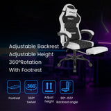 Gaming Office Chair Computer Chairs Seating Footrest Racer Recliner Grey 979-2