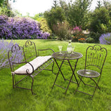 Garden Bench Metal Seat Chair Vintage Garden Furnit 223544