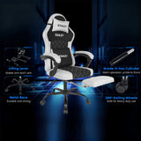 Gaming Office Chair Computer Chairs Seating Footrest Racer Recliner Grey 979-2