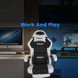 Gaming Office Chair Computer Chairs Seating Footrest Racer Recliner Grey 979-2