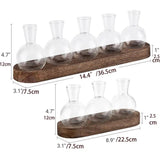 Hydroponic Glass Vase Planter Terrarium Wooden Stand-F703