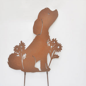 Metal Garden Stake Cat/Dog Shape Decor Ornament