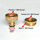 8PCS Brass Garden Fitting Female 3/4" 1" Hose Connector Tap Adapter Fitting Y203