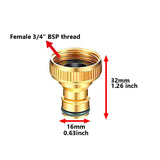 8Pcs Solid Brass Garden Hose Adapter Female 3/4" Tap Connector Water Pipe Fitting Y111
