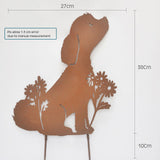 Metal Garden Stake Cat/Dog Shape Decor Ornament
