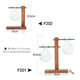 Hydroponic Glass Vase Planter Terrarium Wooden Stand - F201