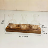 Hydroponic Glass Vase Planter Terrarium Wooden Stand F7031