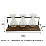 Hydroponic Glass Vase Planter Terrarium Wooden Stand F803