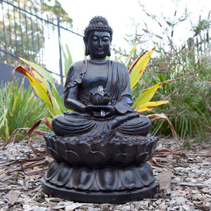 BUDDHA SOLAR WATER FOUNTAIN WITH LED LIGHT