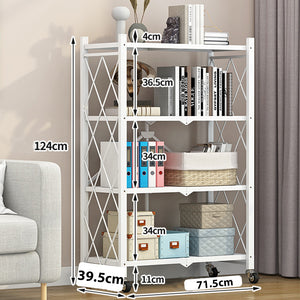 3-5 Tier Foldable Storage Shelf Rack-White