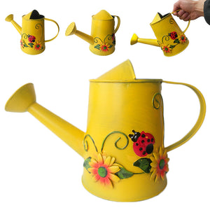 Metal Decorative Watering Can - Yellow GDM2501
