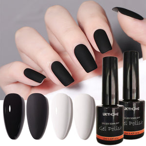 Nail Polish UV LED Gel - Black White