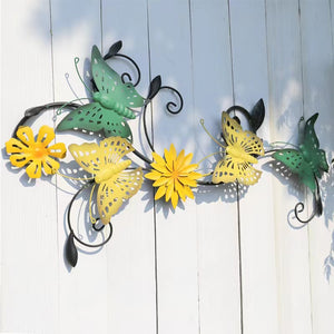Metal Wall Art Flower Butterfly-1446290