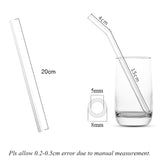 8Pcs Glass Straw Reusable - Transparent