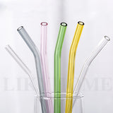 8Pcs Glass Straw Reusable - Mixed Color