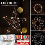 LED Hanging Lights - Eight pointed Star-Brass
